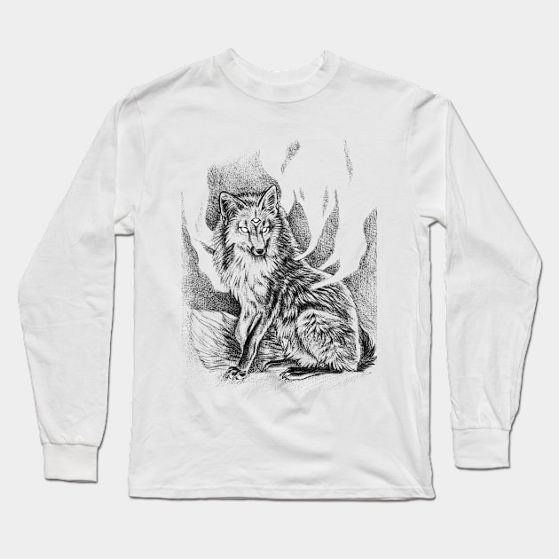 Three Eyed Fox Long Sleeve T-Shirt by CirseSabino